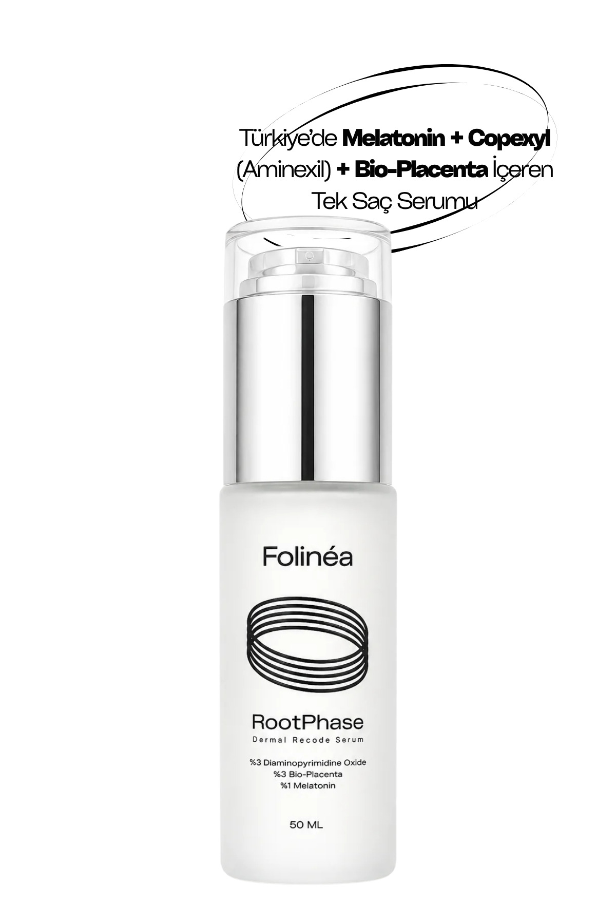 RootPhase™ Dökülme Karşıtı Saç Serumu %3 Copexyl, %3 Bio‑Placenta, %1 Melatonin 50 ml — ROOTPHASE