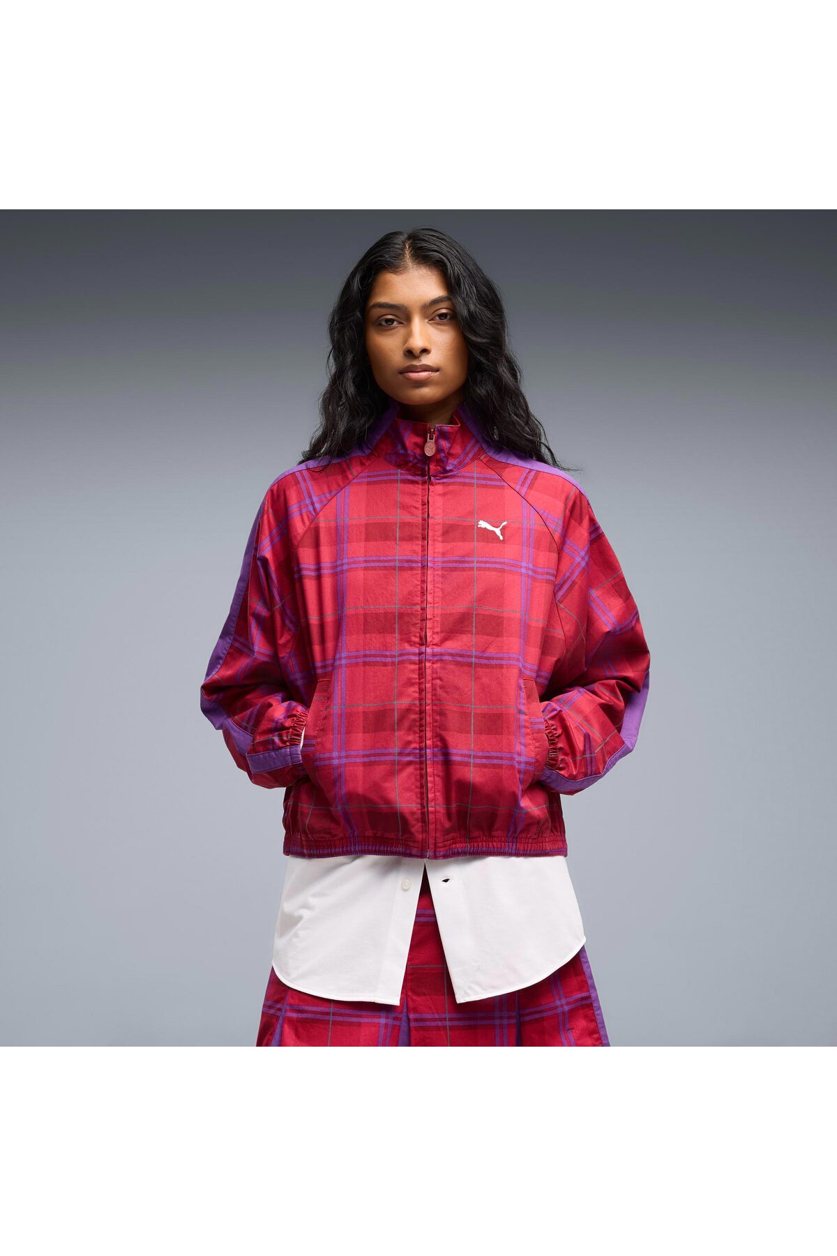 Puma T7 Tartan Kadın Kırmızı Ceket (636628-23)