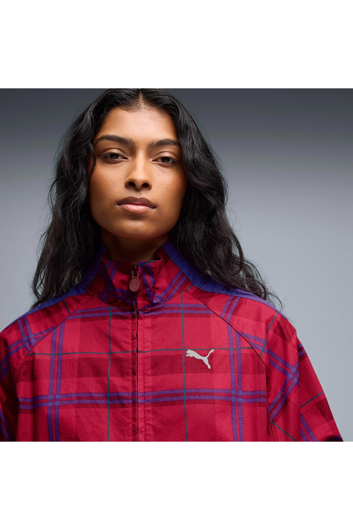 Puma T7 Tartan Kadın Kırmızı Ceket (636628-23) görsel 2