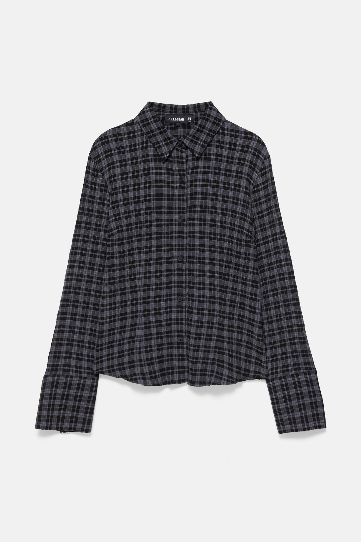 Pull & Bear Kare desenli pensli gömlek görsel 7