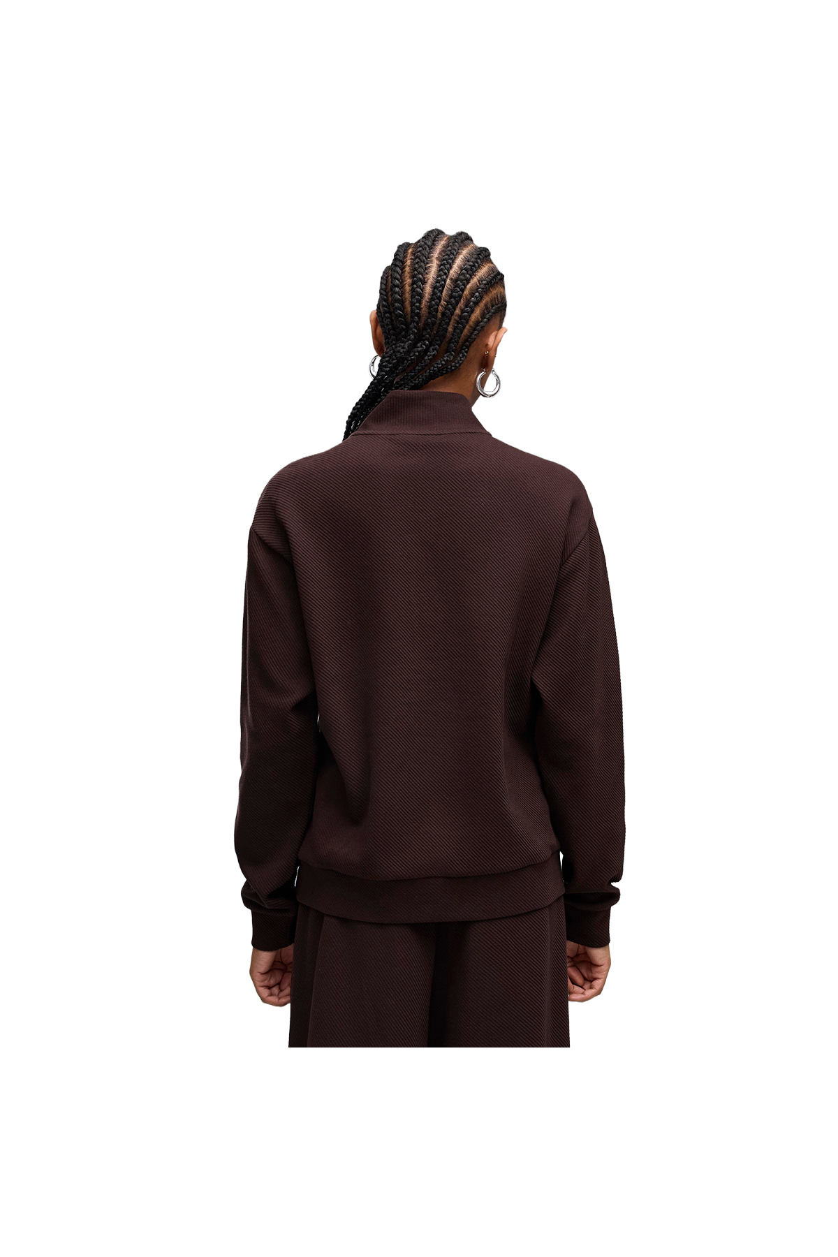 Puma Essentials Elevated Half-Zip Kadın Kahverengi Günlük Stil Sweatshirt 69401633 görsel 2