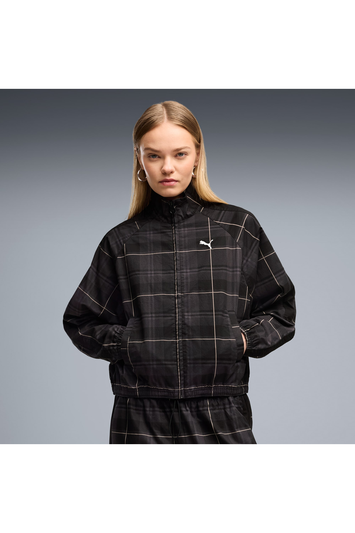 Puma T7 Tartan Kadın Siyah Ceket (636628-01)