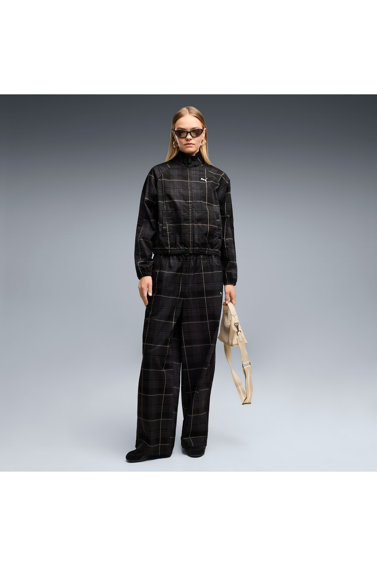 Puma T7 Tartan Kadın Siyah Ceket (636628-01) görsel 3