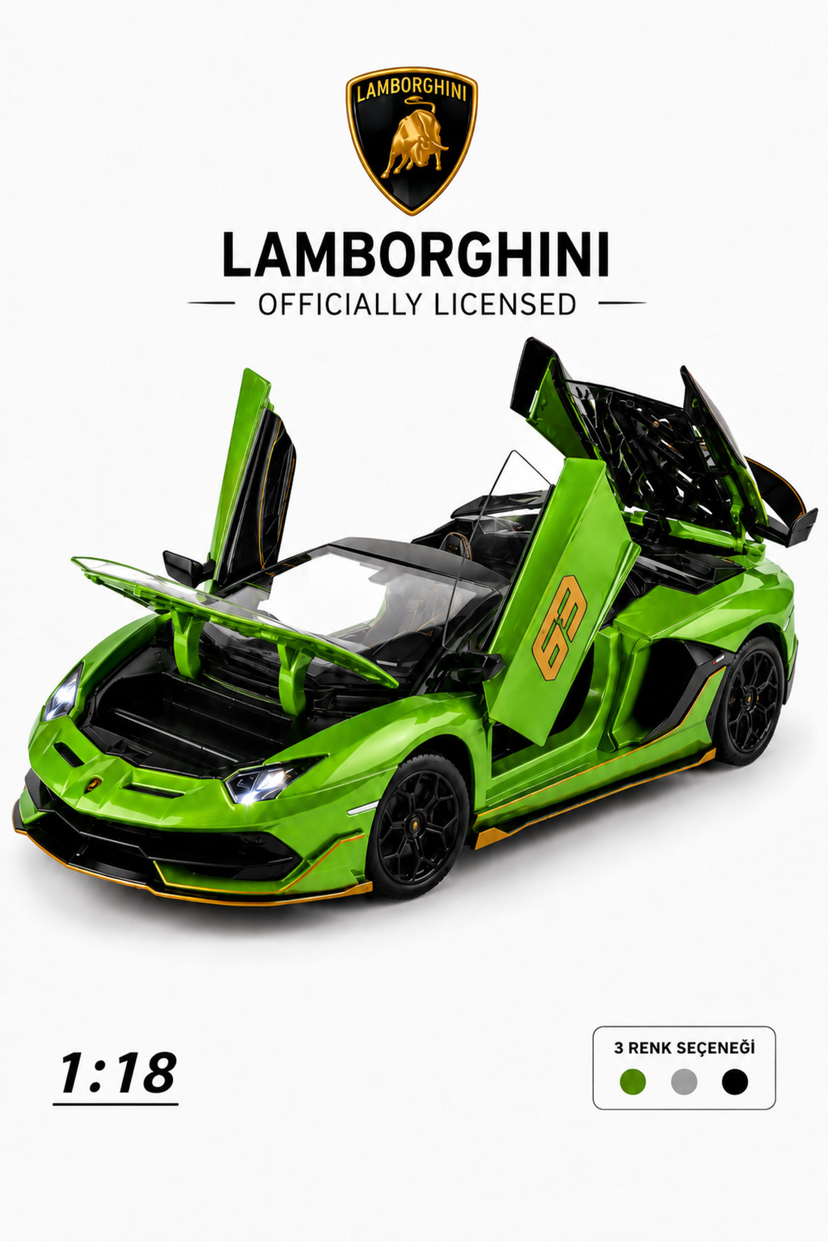 craftivio Lisanslı 1:18 Alaşım Lamborghini Aventador SVJ