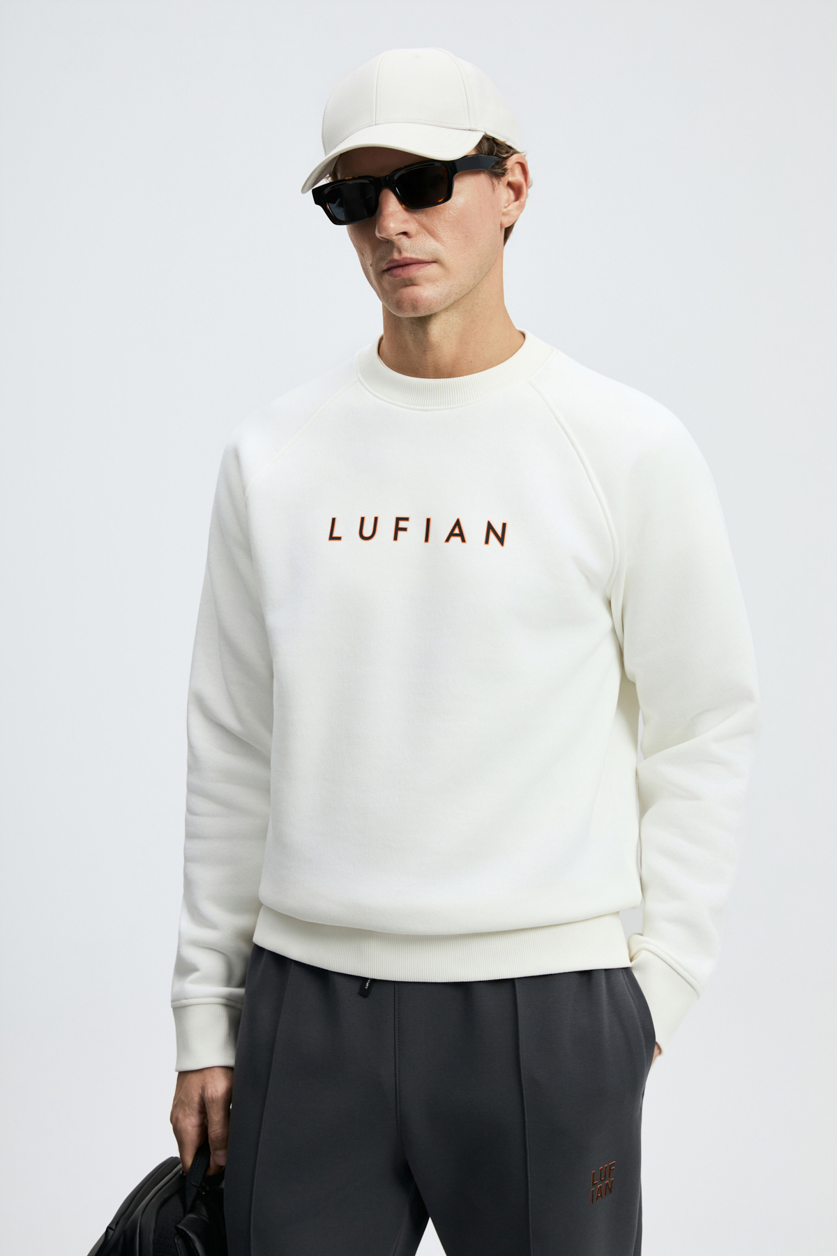 Lufian Bren Erkek Sweatshirt Kırık Beyaz