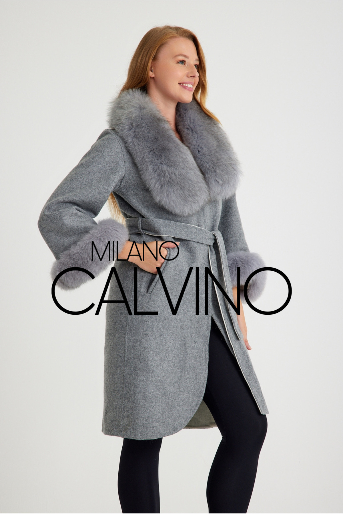 Milano Calvino Kürklü Alpaka Kaban & Palto ( Açık Yeşil ) görsel 3
