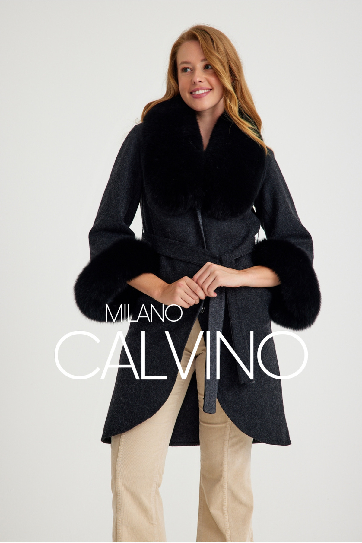 Milano Calvino Kürklü Alpaka Kaban & Palto görsel 2