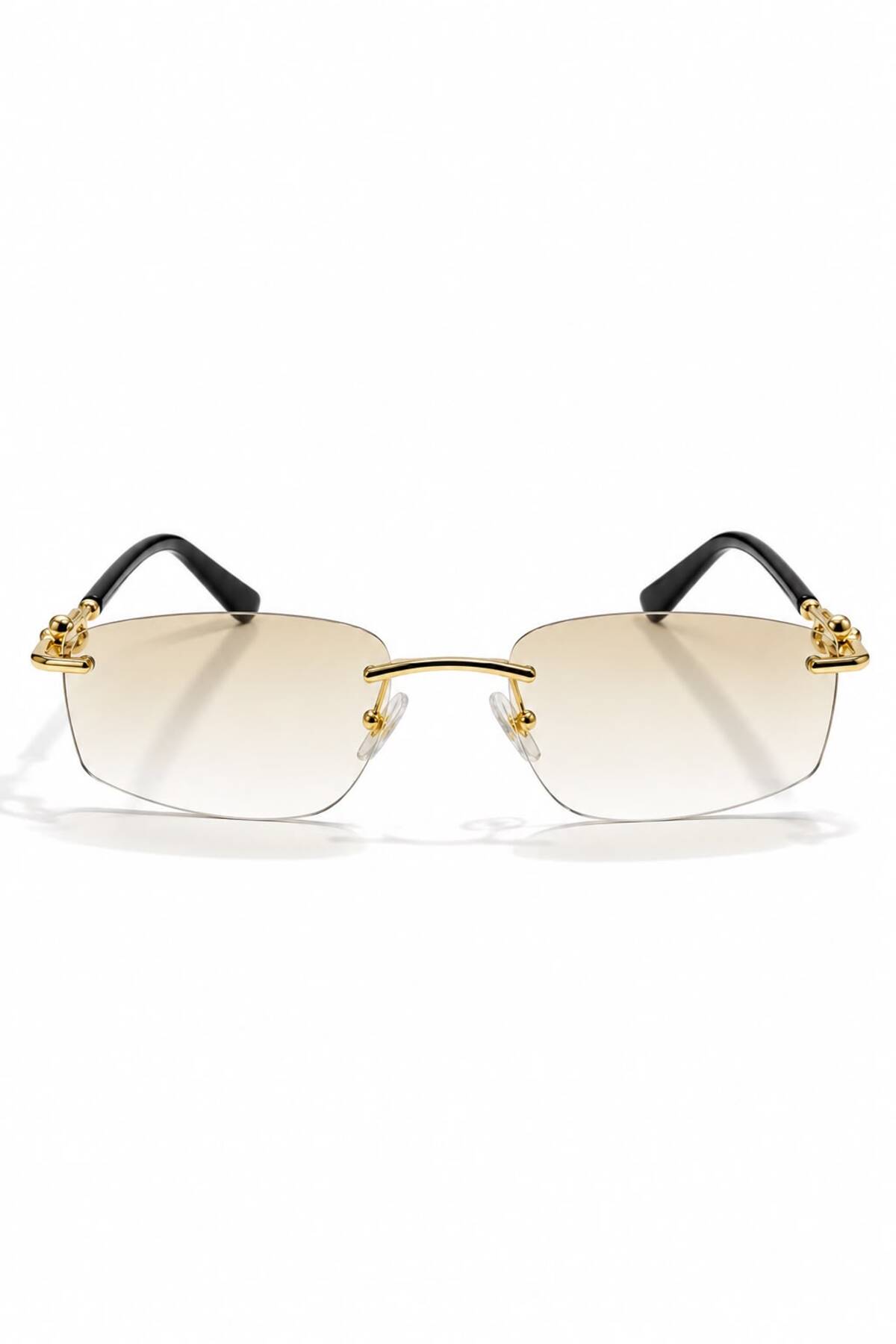Goldmine Unisex Premium Köşeli Toffy Güneş Gözlüğü UV400 Gold Cam | Kılıf ve Silme Bezi Hediyeli görsel 7