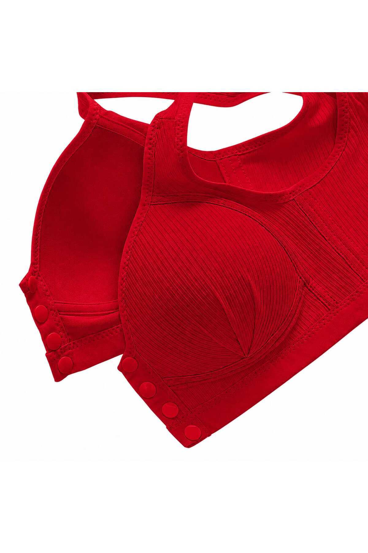 Efrayim Manessa Lingerie Kadın Önden Düğmeli Çıtçıtlı Balensiz Toparlayıcı Geniş Askılı Rahat Günlük Sütyen görsel 2