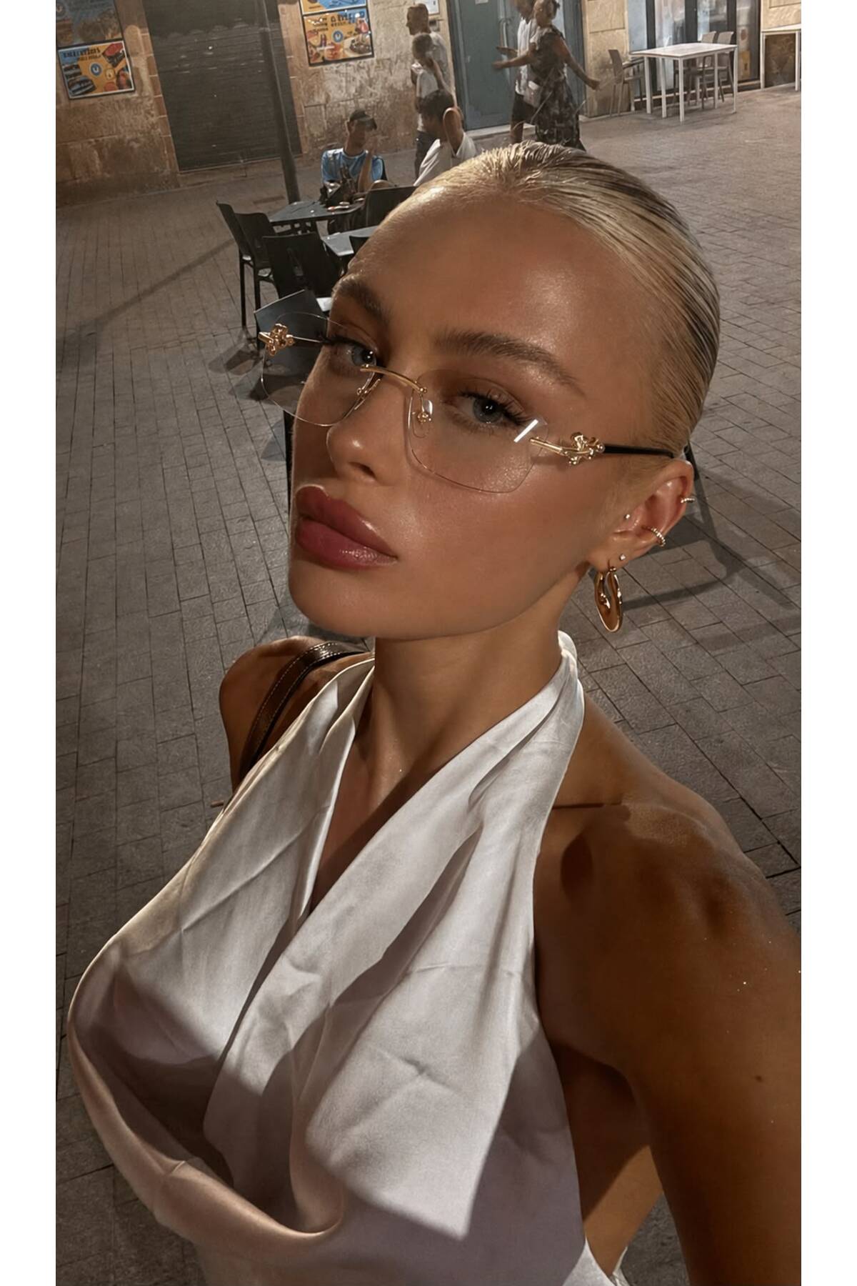 Goldmine Unisex Premium Köşeli Toffy Güneş Gözlüğü UV400 Gold Cam | Kılıf ve Silme Bezi Hediyeli görsel 2