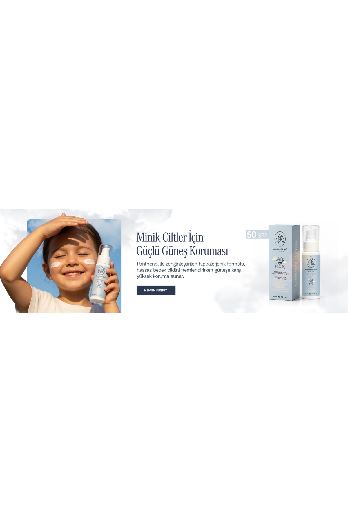 Lumiére Royale 50+SPF Yüksek Koruma Faktörlü Hipoalerjenik Vegan Bebek Güneş Kremi — LBGK0001 — تصویر 5 از 5