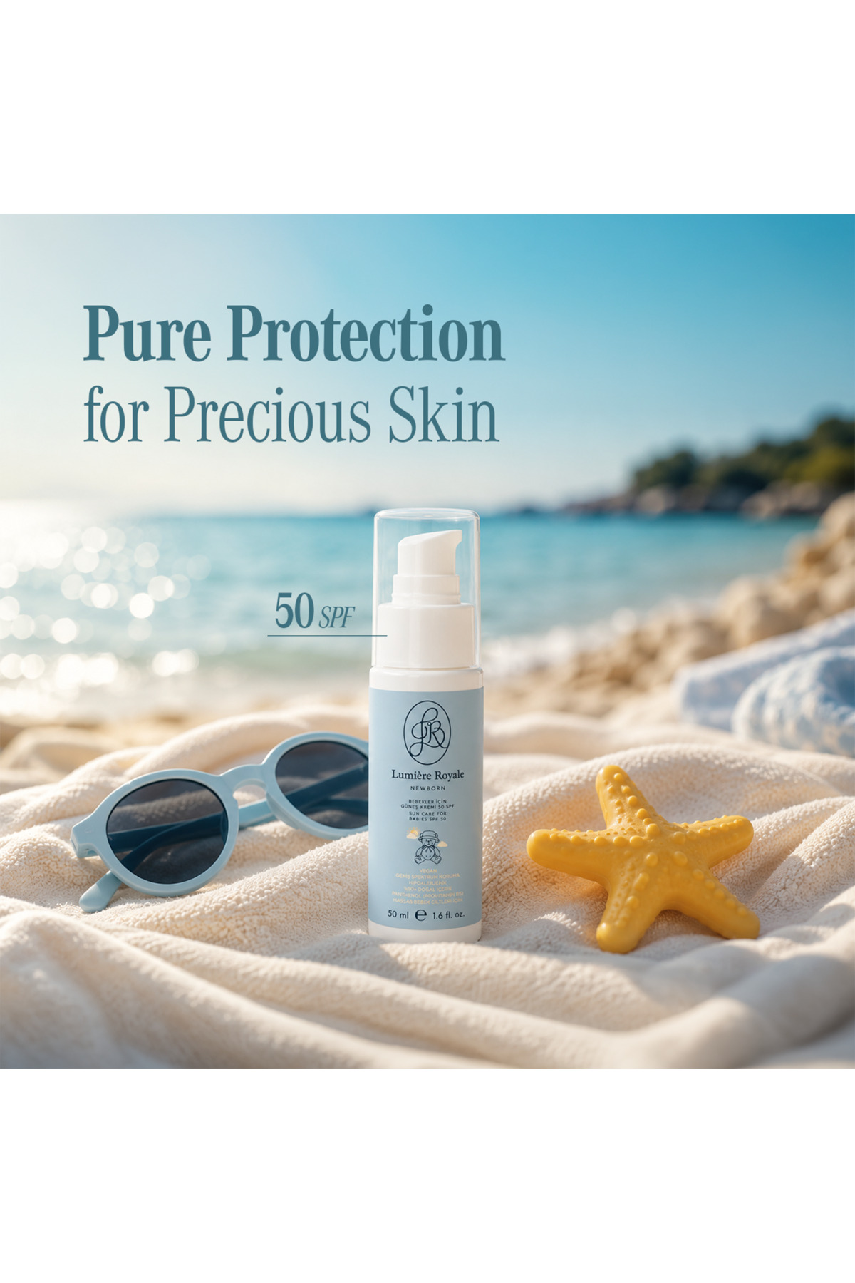 Lumiére Royale 50+SPF Yüksek Koruma Faktörlü Hipoalerjenik Vegan Bebek Güneş Kremi — LBGK0001 — تصویر 4 از 5
