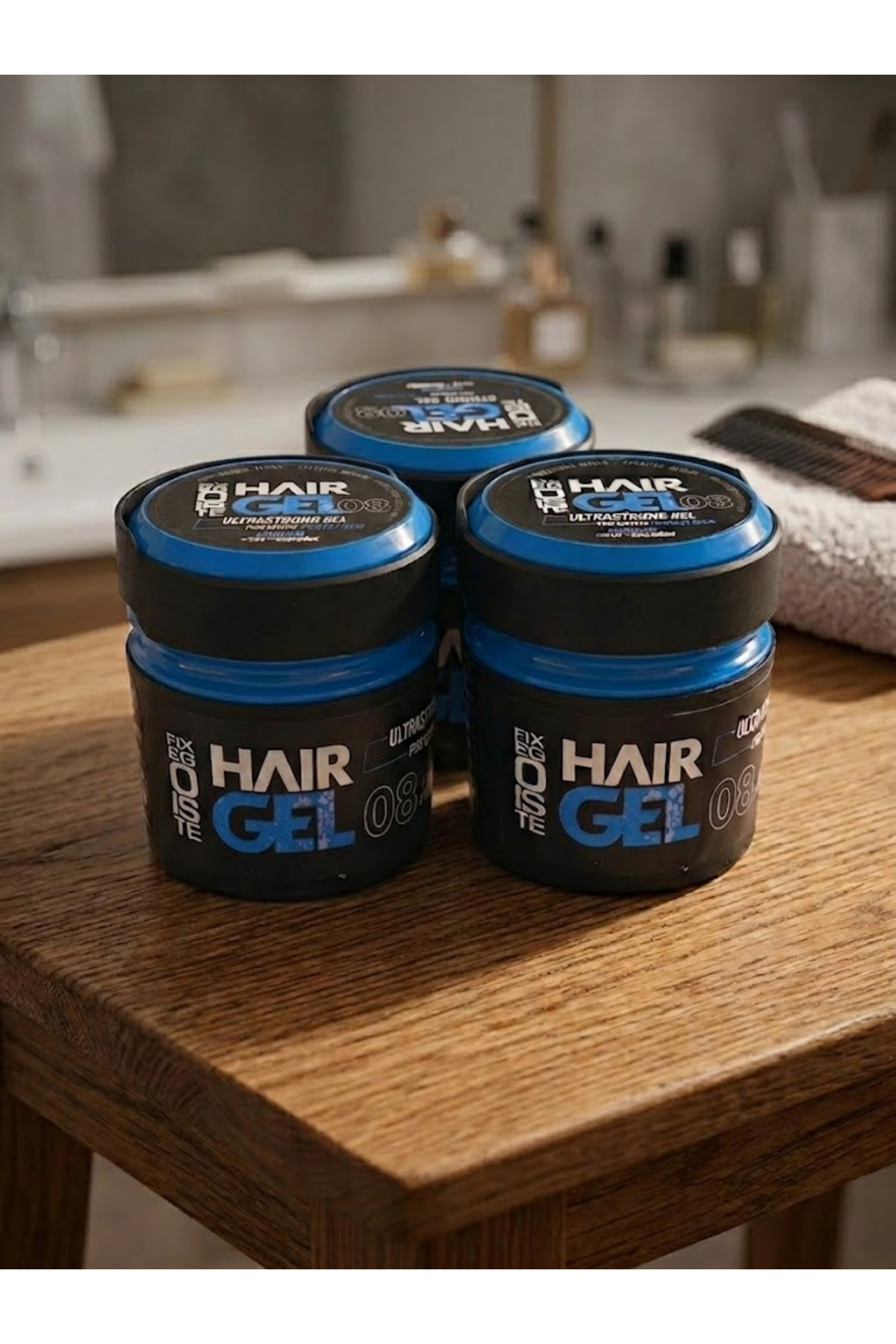 Fix Egoiste Hair Gel 08 Strong Gel Saç Jölesi 500 ml - Keratin & ProV Complex Güçlü Tutuş 3'lü Set — FE0020