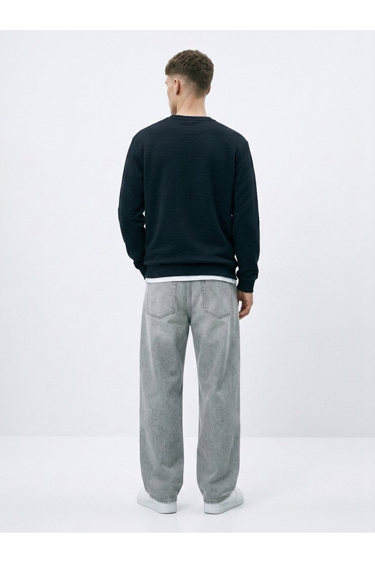 Ltb Regular Fit Basic Bisiklet Yaka Lacivert Sweatshırt görsel 2