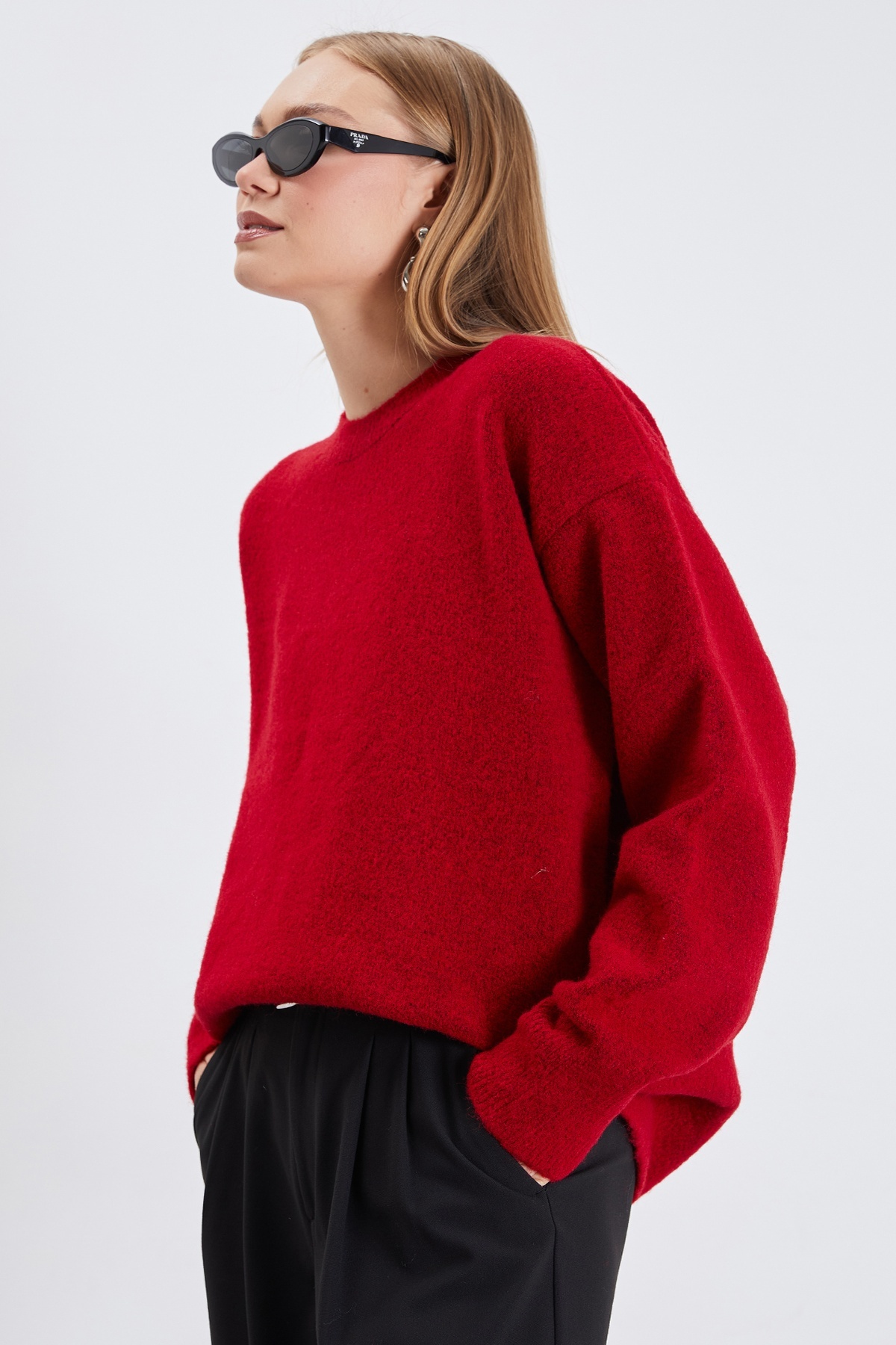 Fulla Moda Basic Bisiklet Yaka Triko Kazak görsel 4