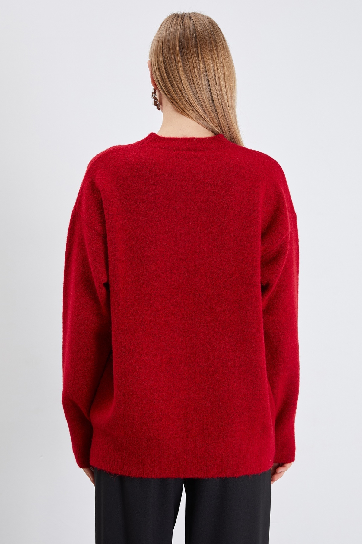 Fulla Moda Basic Bisiklet Yaka Triko Kazak görsel 8