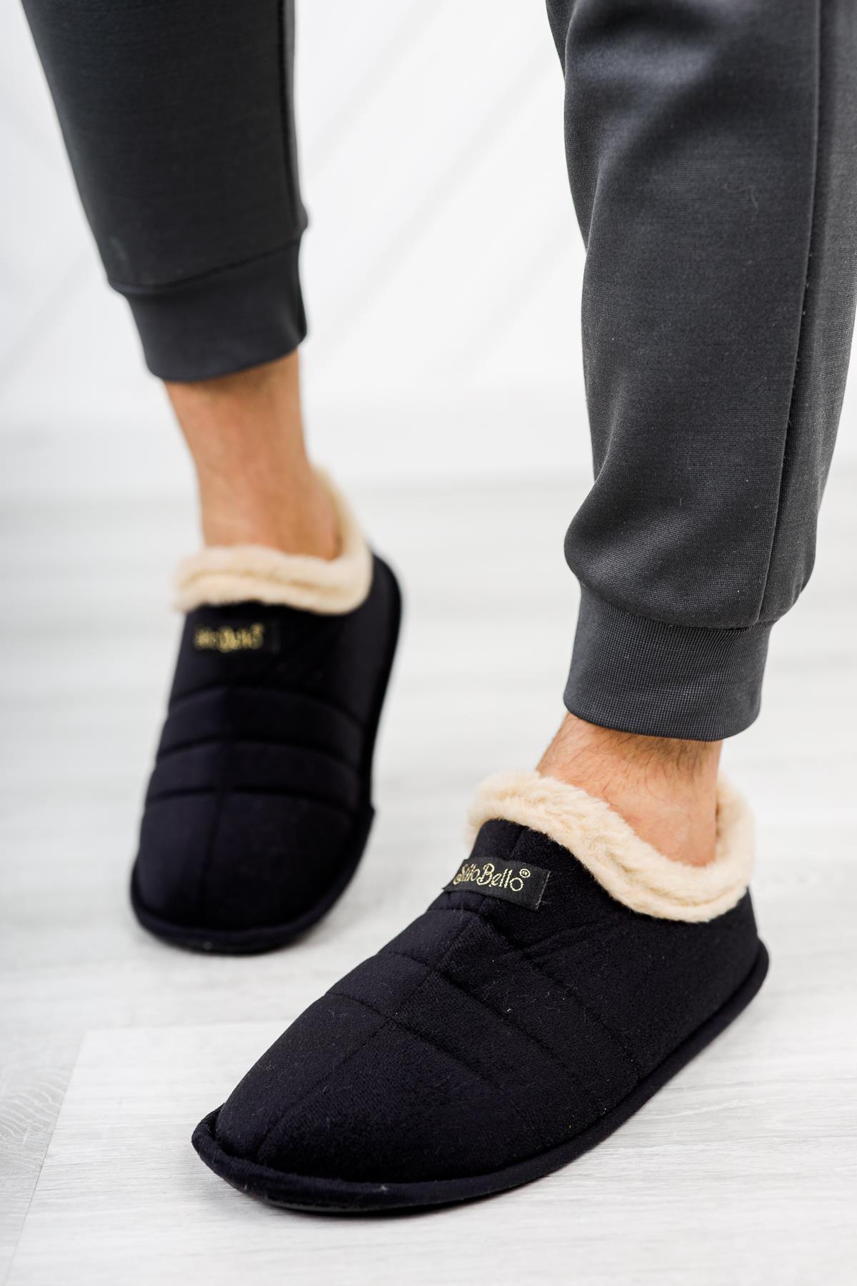 Moda Frato STL-01 Unisex Panduf Ev Ayakkabısı Kadın Erkek Ev Botu İçi Yünlü Sıcak Tutar görsel 6