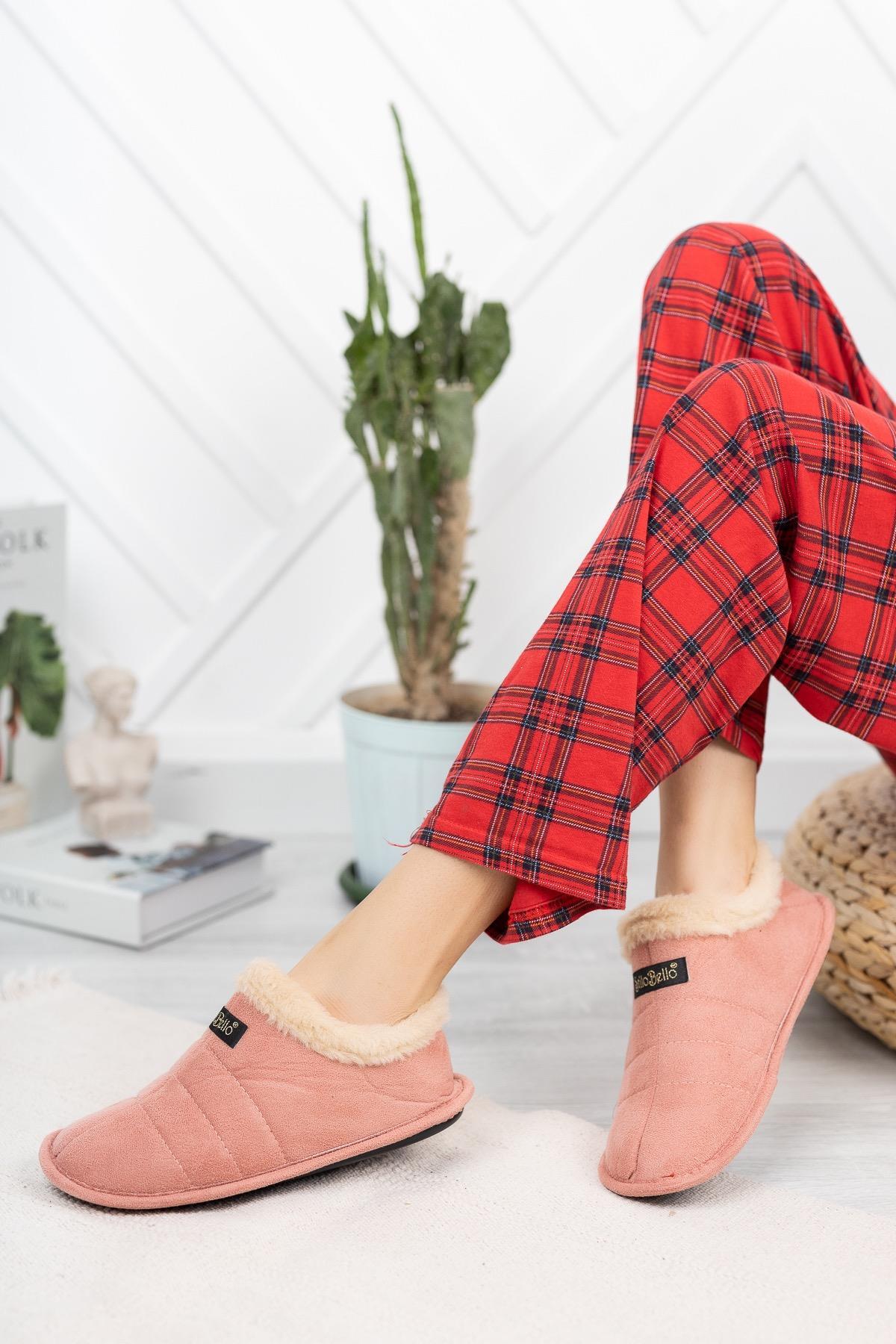 Moda Frato STL-01 Unisex Panduf Ev Ayakkabısı Kadın Erkek Ev Botu İçi Yünlü Sıcak Tutar görsel 3