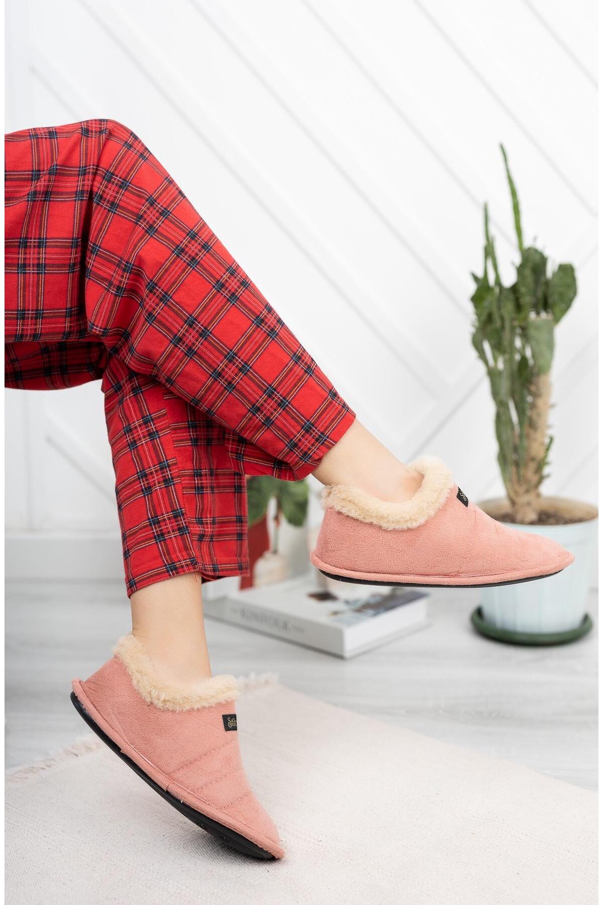 Moda Frato STL-01 Unisex Panduf Ev Ayakkabısı Kadın Erkek Ev Botu İçi Yünlü Sıcak Tutar görsel 5