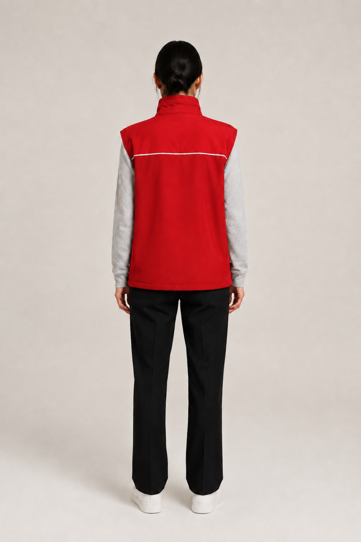 Su Geçirmez Reflektör Şeritli Unisex Kırmızı Softshell İş Yeleği Kırmızı · Fotoğraf 7