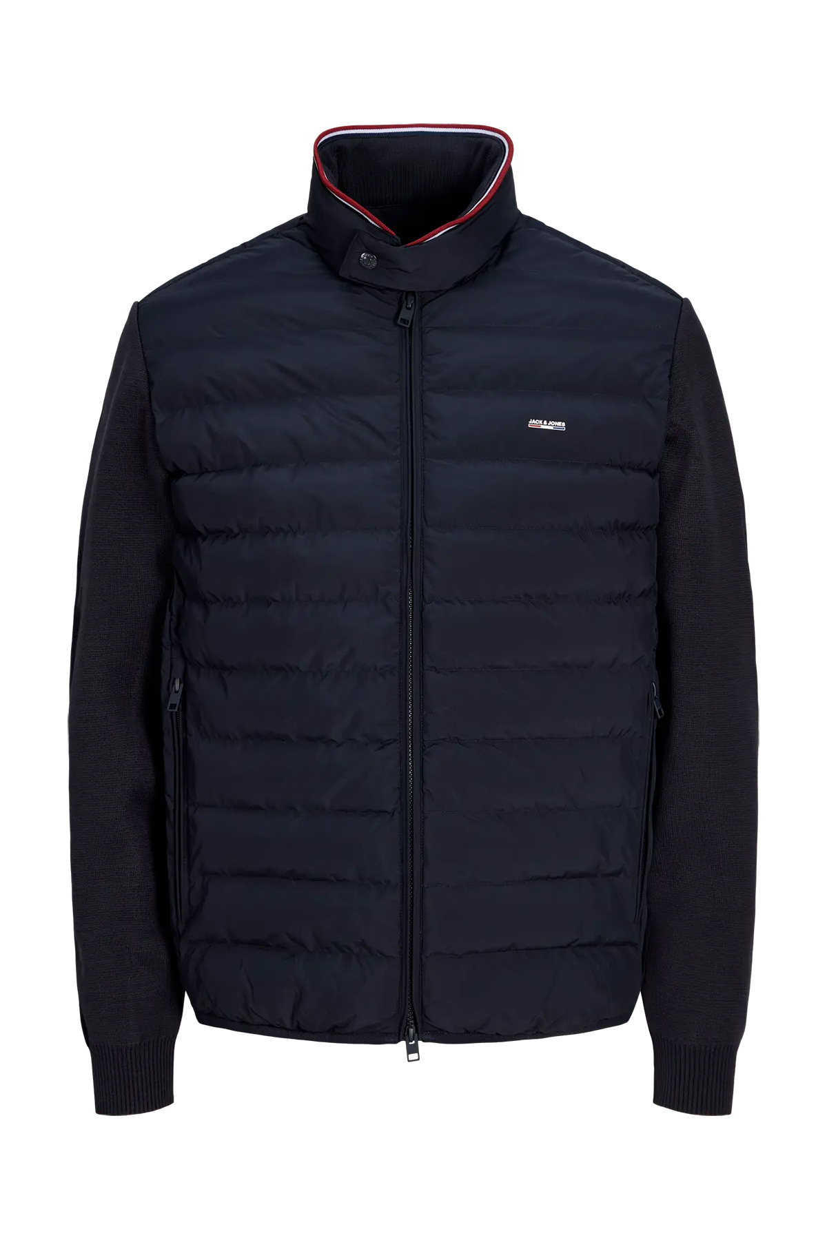 ژاکت بافتنی مردانه Jprblugarry مدل یقه ایستاده، کد 12303513 سرمه‌ای جک اند جونز کاپشن Jack & Jones