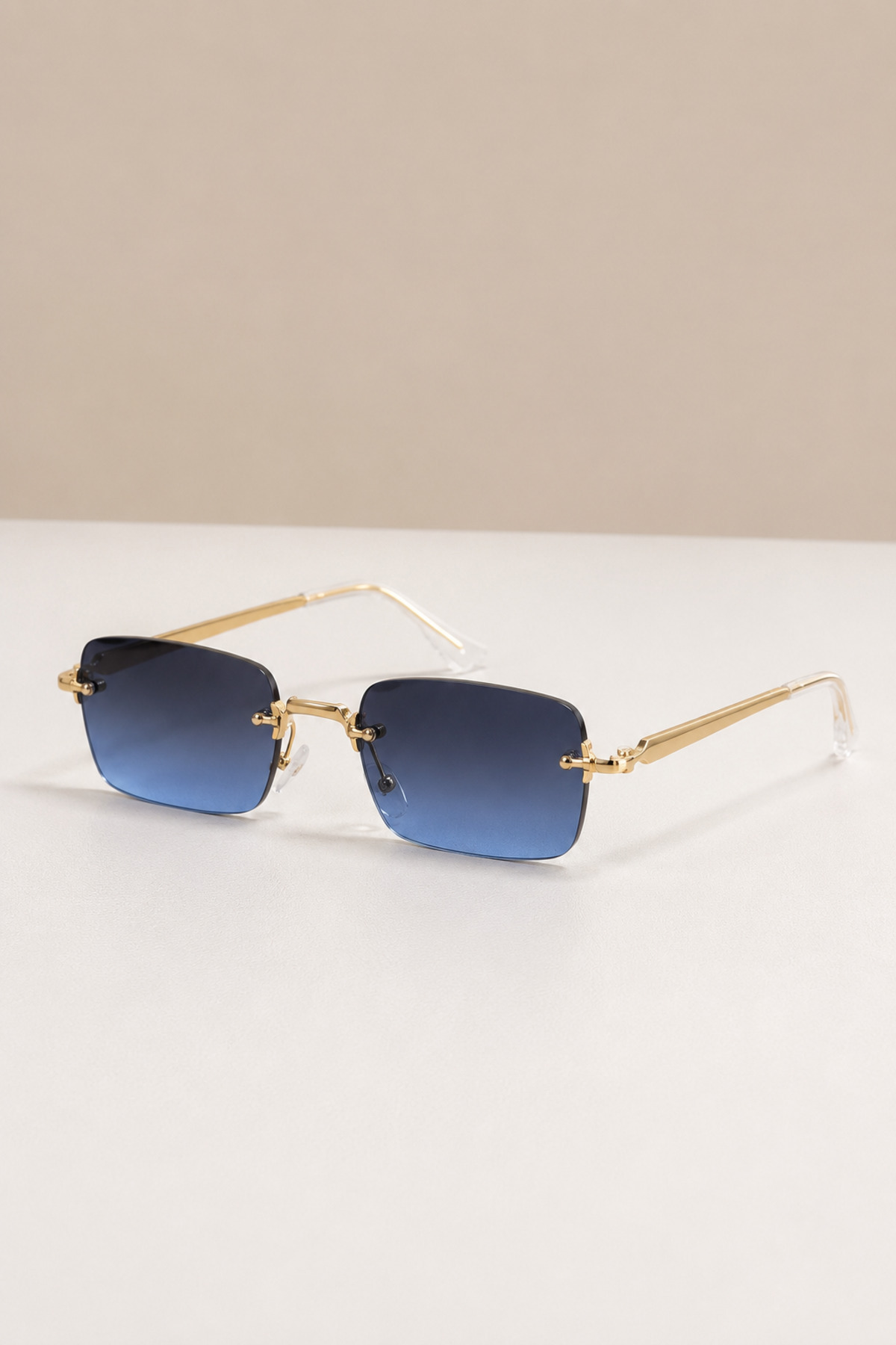 Goldmine ASAF Night Blue Metal Kristal Cam Güneş Gözlüğü Yeni Sezon UV400 58 Ekartman | Kılıf ve Silme Bezi Hediyeli görsel 6