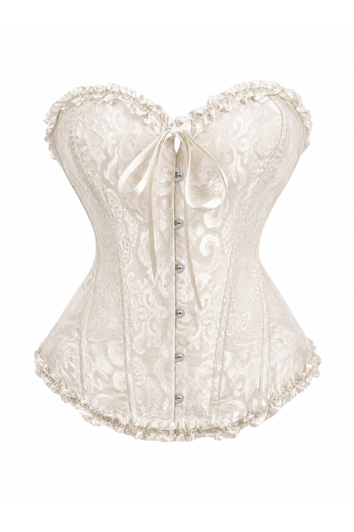 LA VALİENTE Aurelia Krem Kadın Çiçek Desenli Korse Büstiyer Floral Crop Top