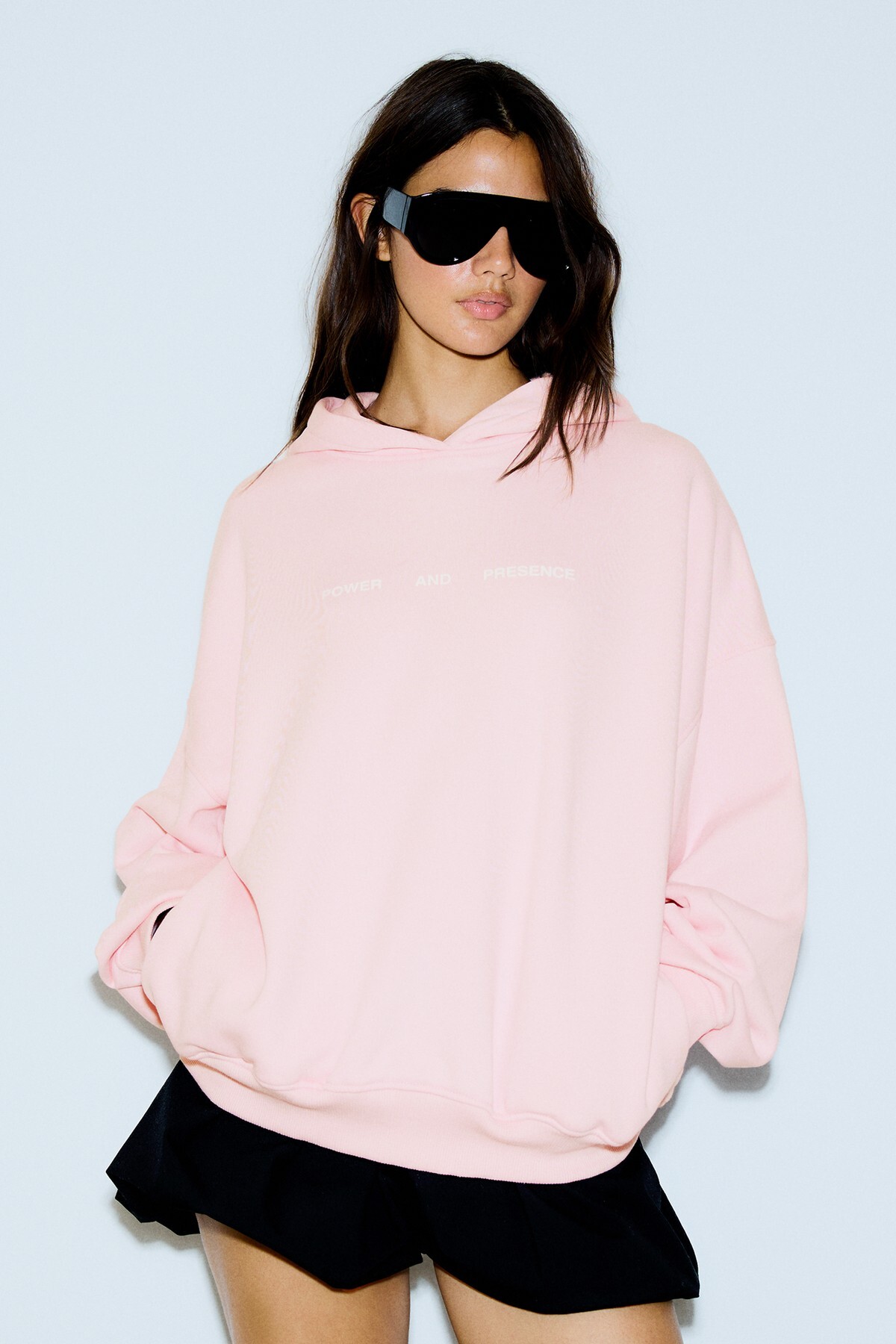 Bershka Oversize baskılı kapüşonlu sweatshirt