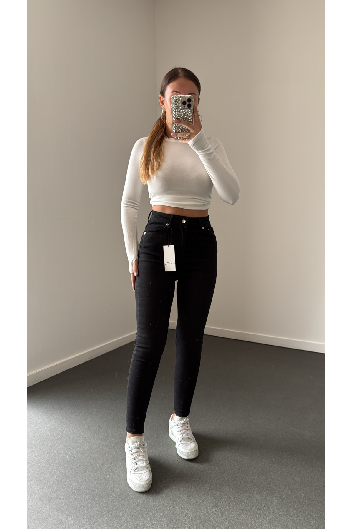 Narferita Nrf Siyah Toparlayıcı Extra Yüksek Bel Full Likralı Skinny Jeans görsel 3