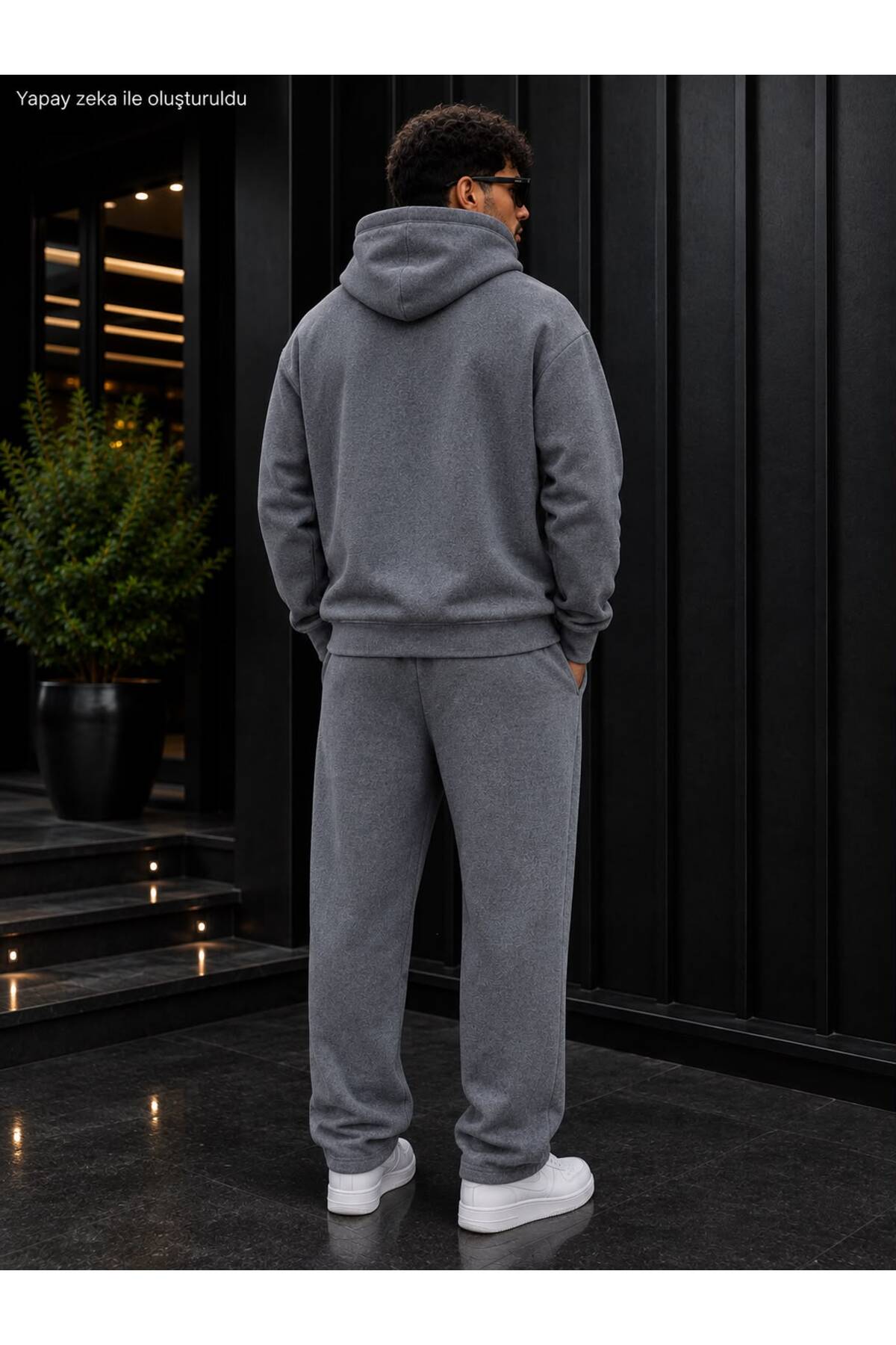 Erkek Sacramento California Baskılı Eşofman Takımı / Kapüşonlu Kanguru Cepli Sweatshirt ve Düz Paça Alt — رنگارنگ CKTK280821 — تصویر 2 از 4