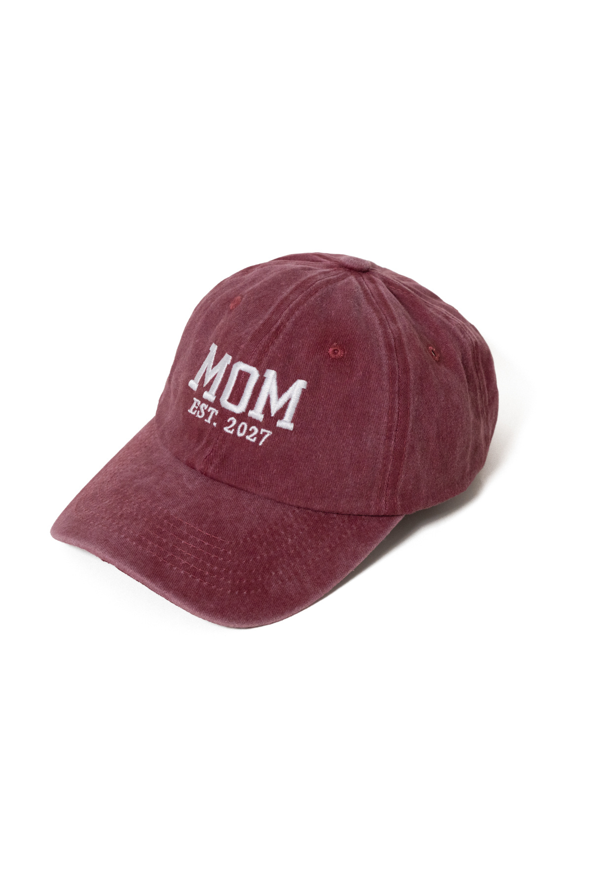 Nome Studio Nakışlı 2027 Bordo-Lacivert Mom Dad Şapka '27 Tarihli 2li paket Anne Baba Yıkamalı Kumaşlı Şapka Pamuklu Ayarlı görsel 4