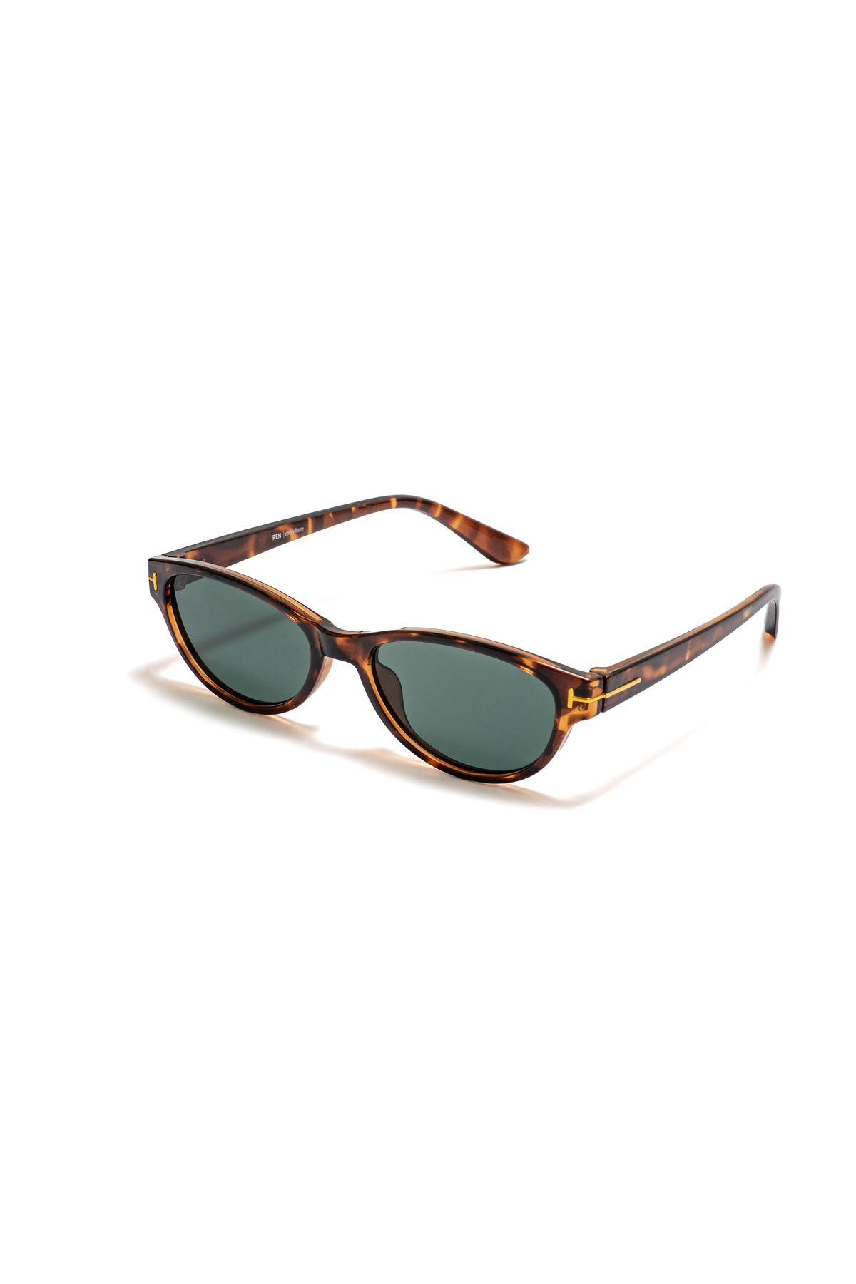 REN EYEWEAR Tessa Kadın Güneş Gözlüğü Oval Kedi Gözü LEOPAR ÇERÇEVE 50 Ekartman Gold Detaylı YENİ Sezon görsel 3