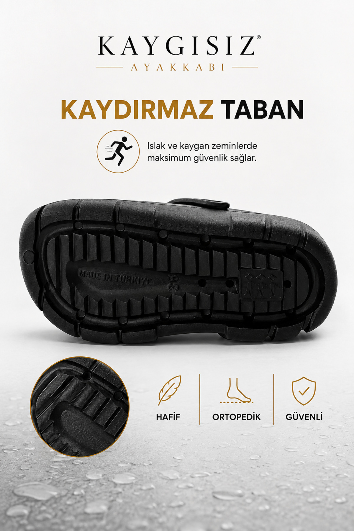 KAYGISIZ AYAKKABI Kadın Ortopedik Sabo Terlik Tokalı Hafif Kaydırmaz Taban Günlük Hastane Doktor Hemşire Terliği görsel 4