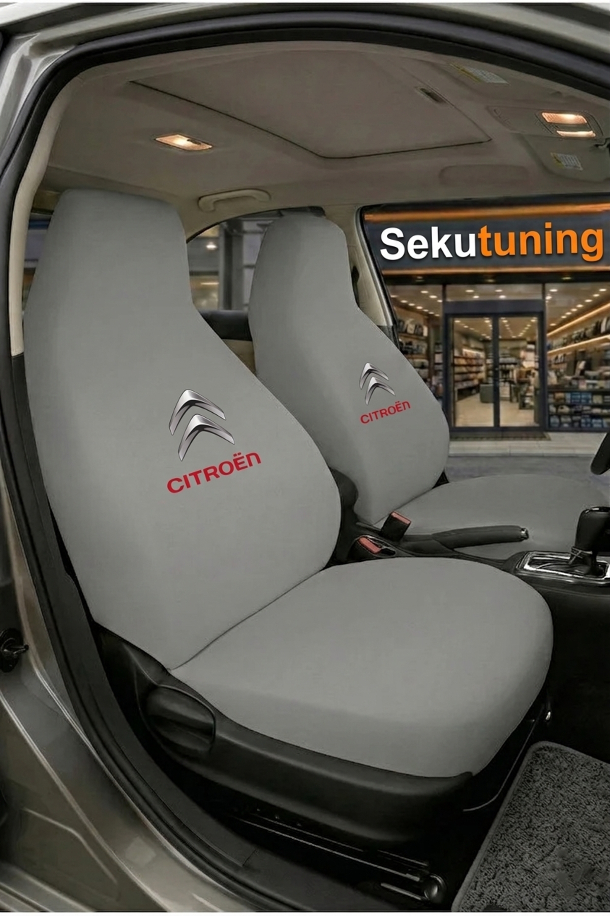 sekutuning Citroen Berlingo Gri Araç Koltuk Kılıfı Koruyucu Penye Servis Kılıfı