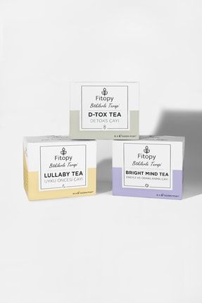 D-tox Tea (DETOKS) - Bright Mind Tea (ENERJİ) - Lullaby Tea(UYKU) 15'li Süzme Poşet Bitki Çayı Ft100017