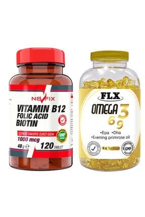 Vitamin B12 Folic Acid 120 Tablet & Flx Omega 3-6-9 90 Tablet 511113164