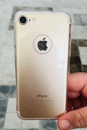 Apple Iphone 7 / 8 /se2020 Uyumlu Şeffaf Transparan Görünümlü Lens Korumalı Taşlı Silikon Kılıf UCUZMİ İPHONE 8 YAPAY TRANSPARAN