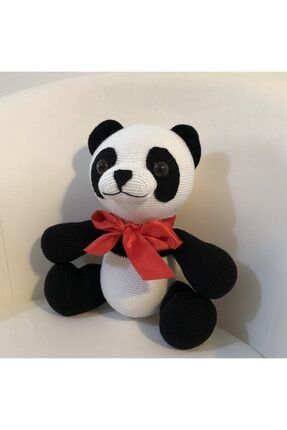 Amigurumi Panda. 30x30x15 Cm. Hediyelik Dekoratif Örgü Oyuncak . El Üretimi. Yerli Üretim.