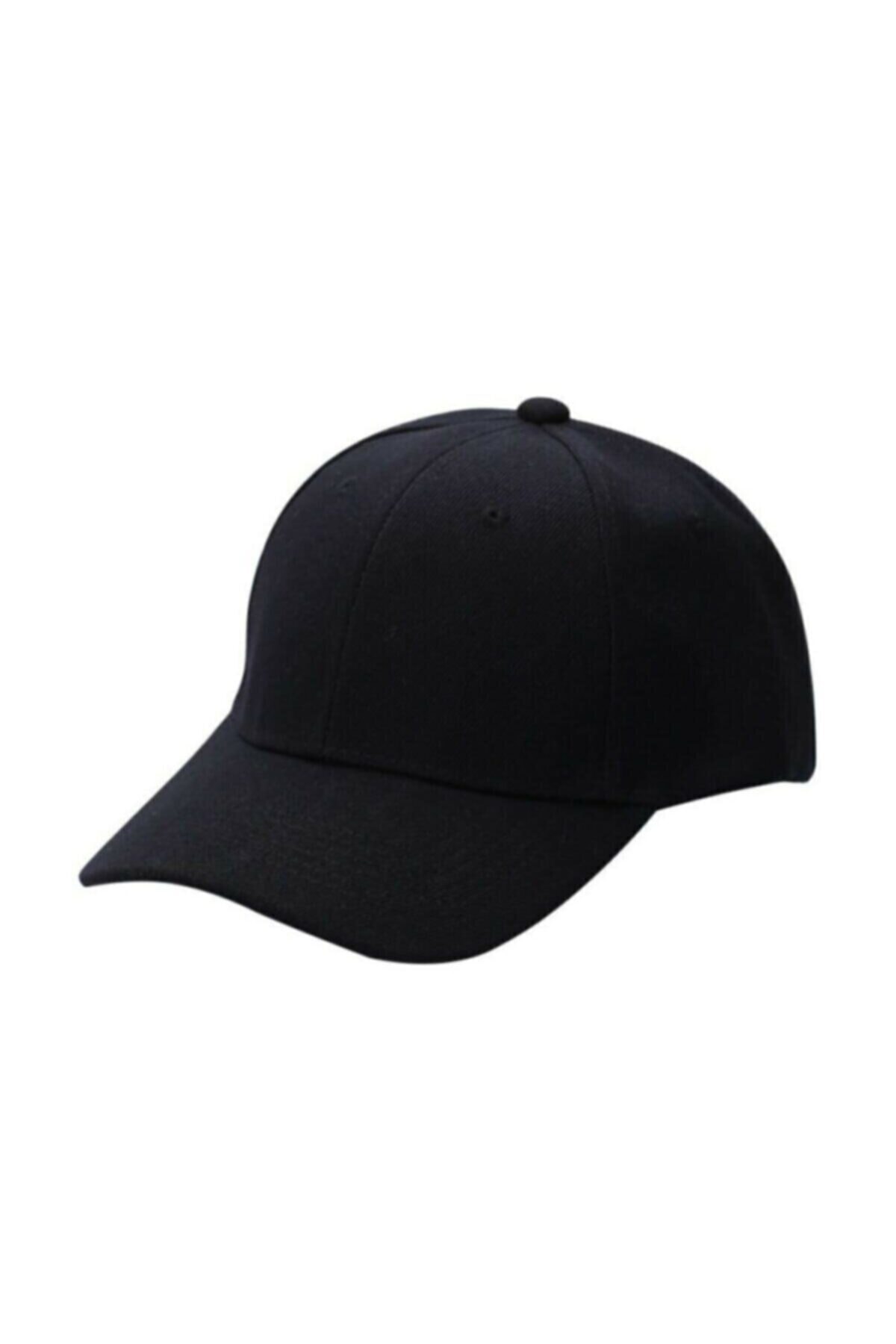 Unisex Siyah Spor Arkası Cırtlı Ayarlanabilir Şapka 55-60 cm