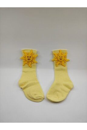 Sarı Güneş Figürlü Çorap TYC00247936084