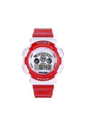 Dijital Kırmızı Spor Kız Çocuk Kol Saati Renkli Işık Kronometre Leddijital
