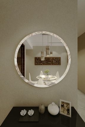 Bella Dekoratif Konsol , Duvar Aynası Efes Mermer Desen 59 Cm bella10