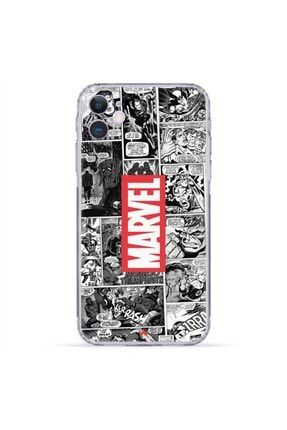 Iphone 11 Pro Uyumlu Marvel Comics Desenli Kamera Korumalı Şeffaf Siyah Silikon Telefon Kılıfı TX77753EFF37935
