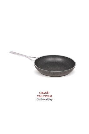 Granit Yağ Tava 32 Cm Gri Metal Sap G3005GRIS