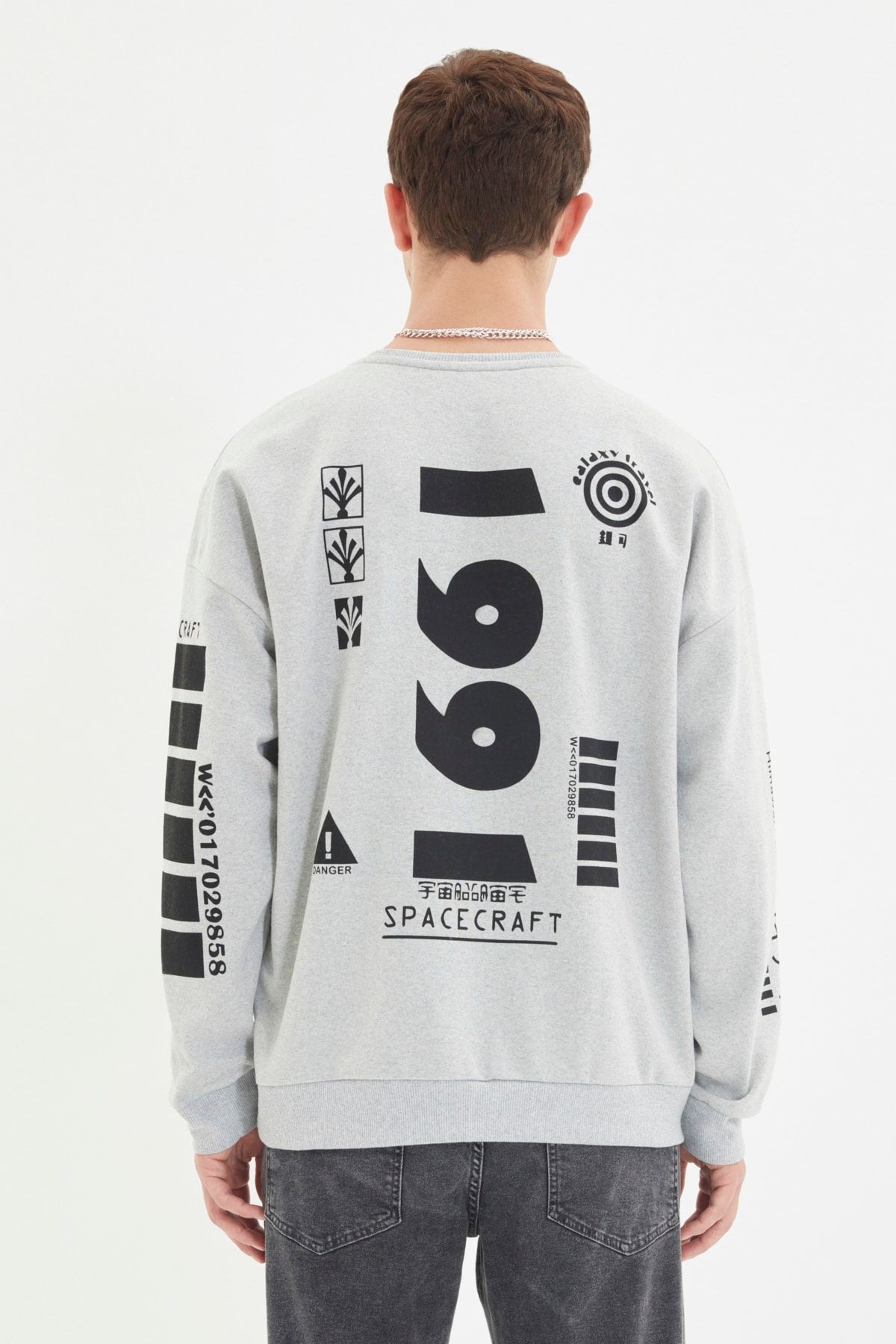 Trendyol Collection Sweatshirt Grau Oversized