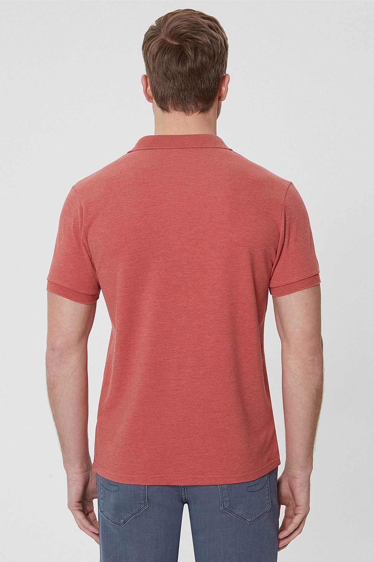 تی شرت یقه پولو قرمز مردانه Miless Polo Yaka K. Mercan 212 LCM 242023 Lee Cooper