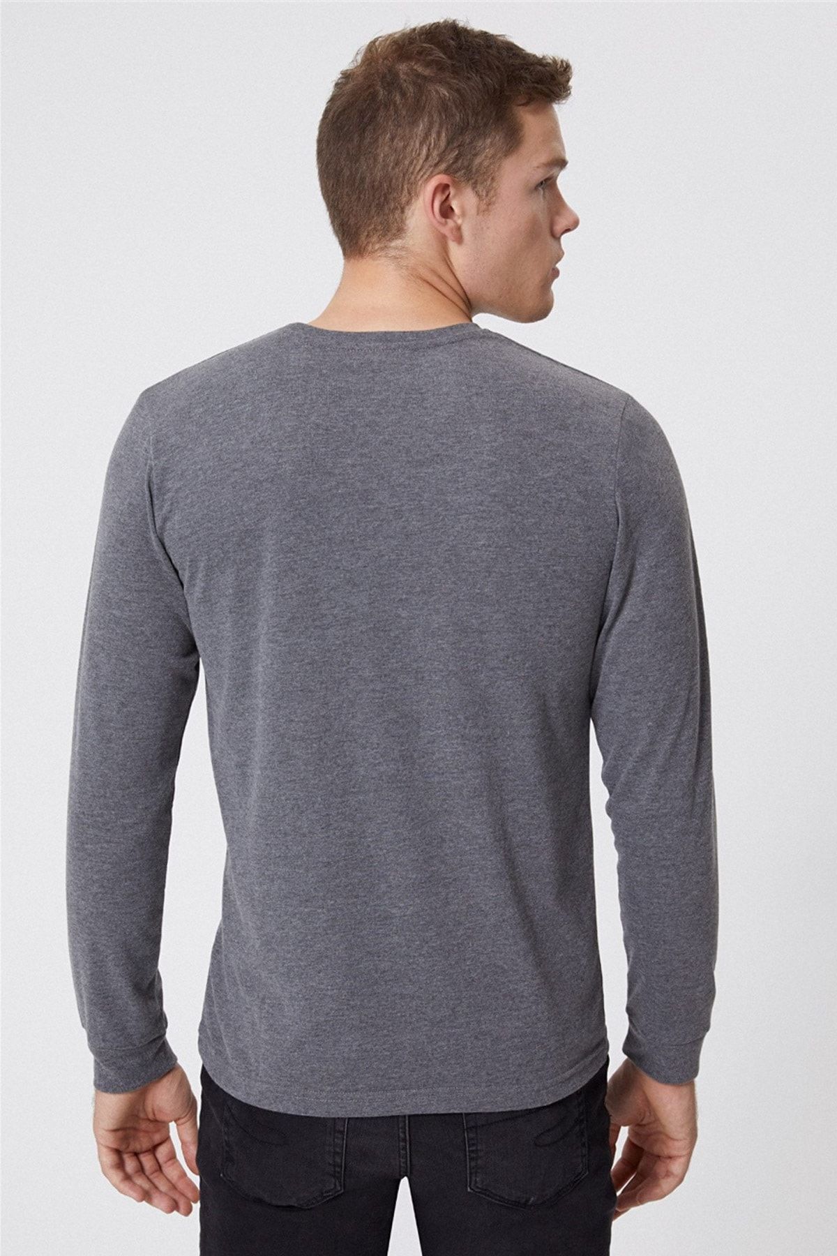 تی شرت خاکستری مردانه Zayne O Yaka U.Kol Anthracite Melanj 221 LCM 242001 Lee Cooper