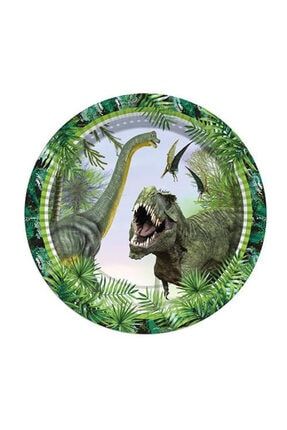 Jurassic World Temalı Tabak 8 Adet Dinozor Dinazor Parti Doğum Günü Karakter Konsept Lisanslı 23cm HZRJURASSICTABAK
