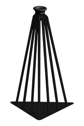 Siyah Renk 28cm Masa Sehpa Zigon Kütük Tv Ünitesi Metal Ayak Tekli TYC00249954420