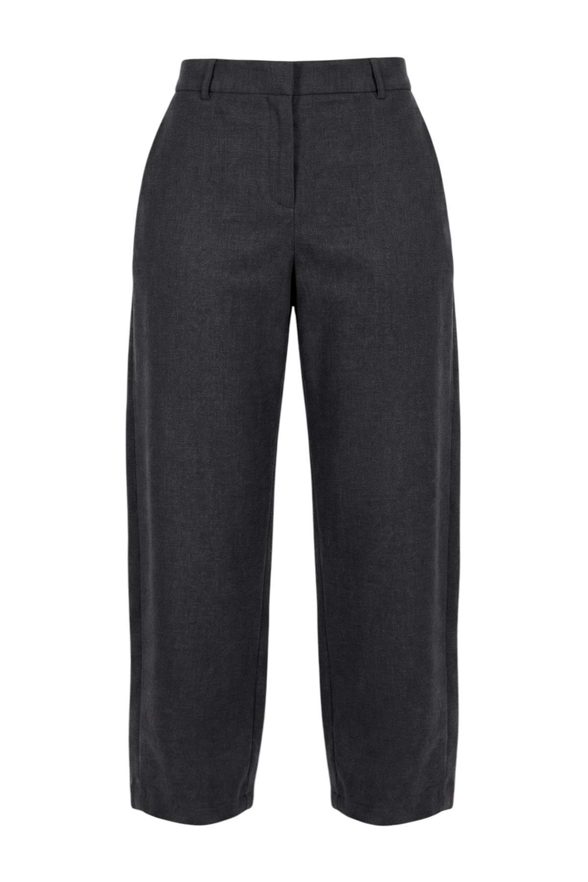 Trendyolmilla Man Antrasit Barrel Kalıp Kumaş Pantolon TWOAW27PL00071
